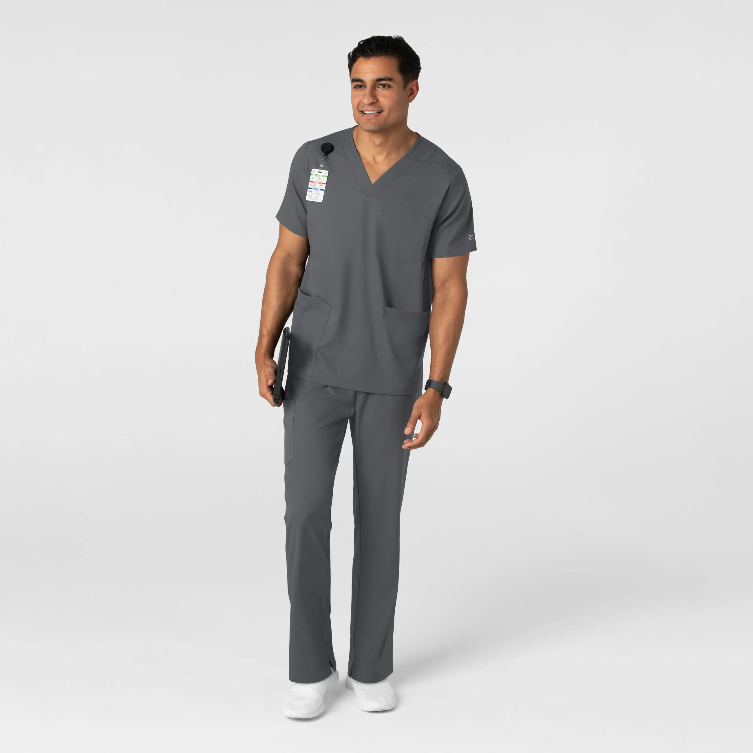 Boundless 5351 Men's Straight Leg Scrub Pants Pewter