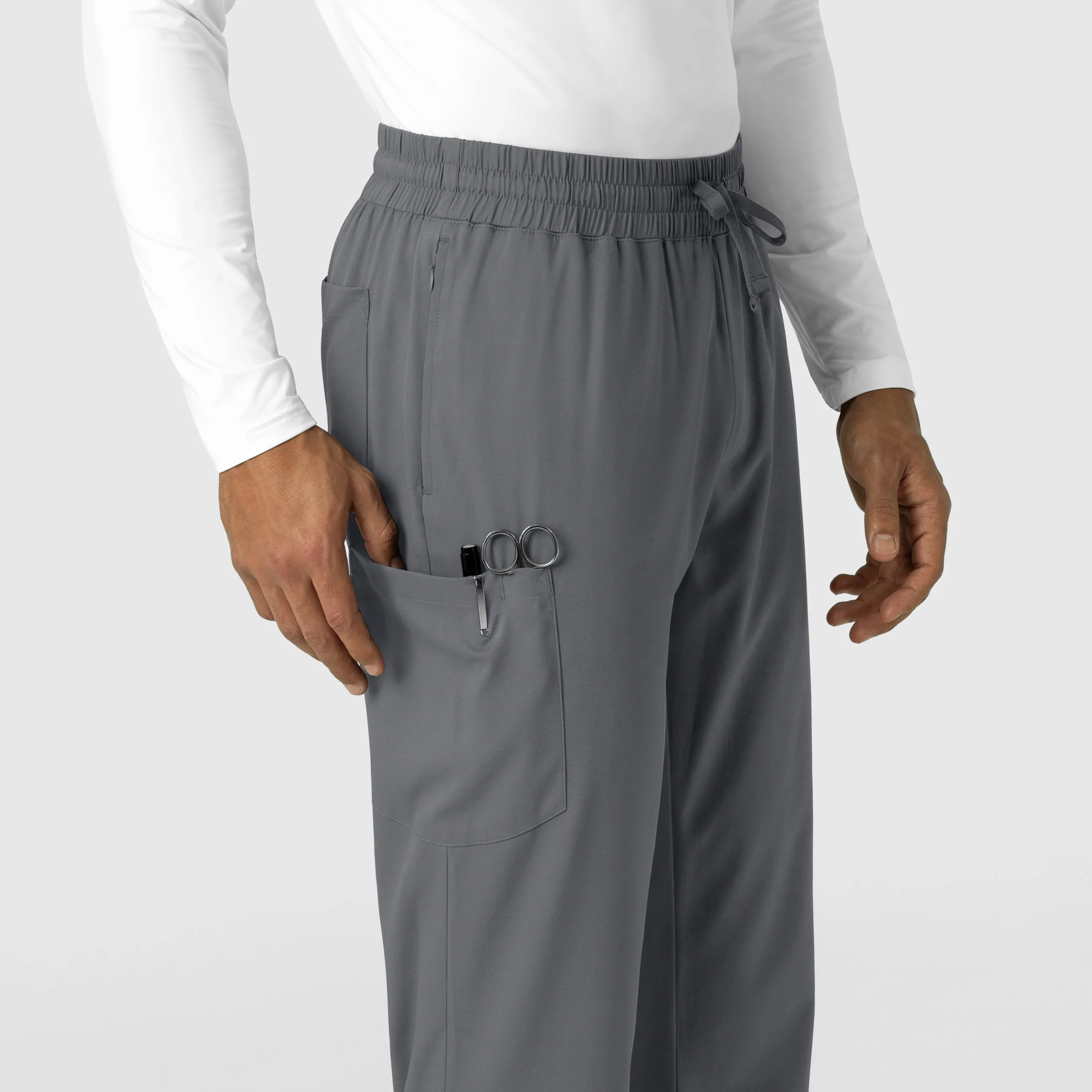 Boundless 5351 Men's Straight Leg Scrub Pants Pewter