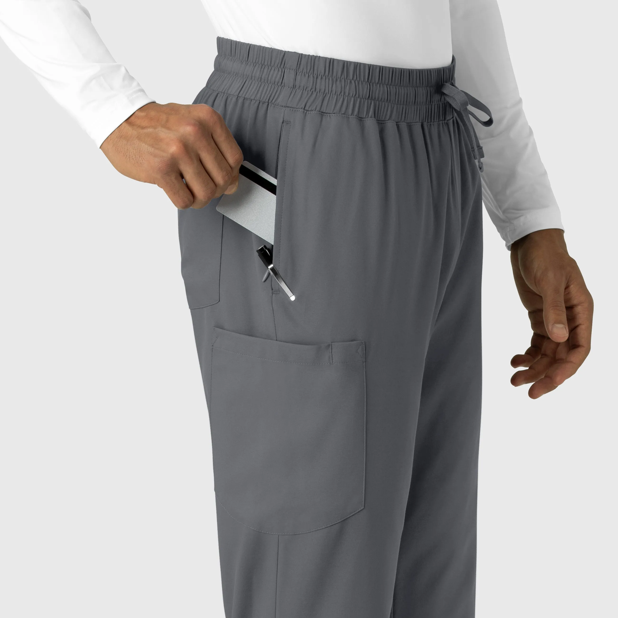 Boundless 5351 Men's Straight Leg Scrub Pants Pewter