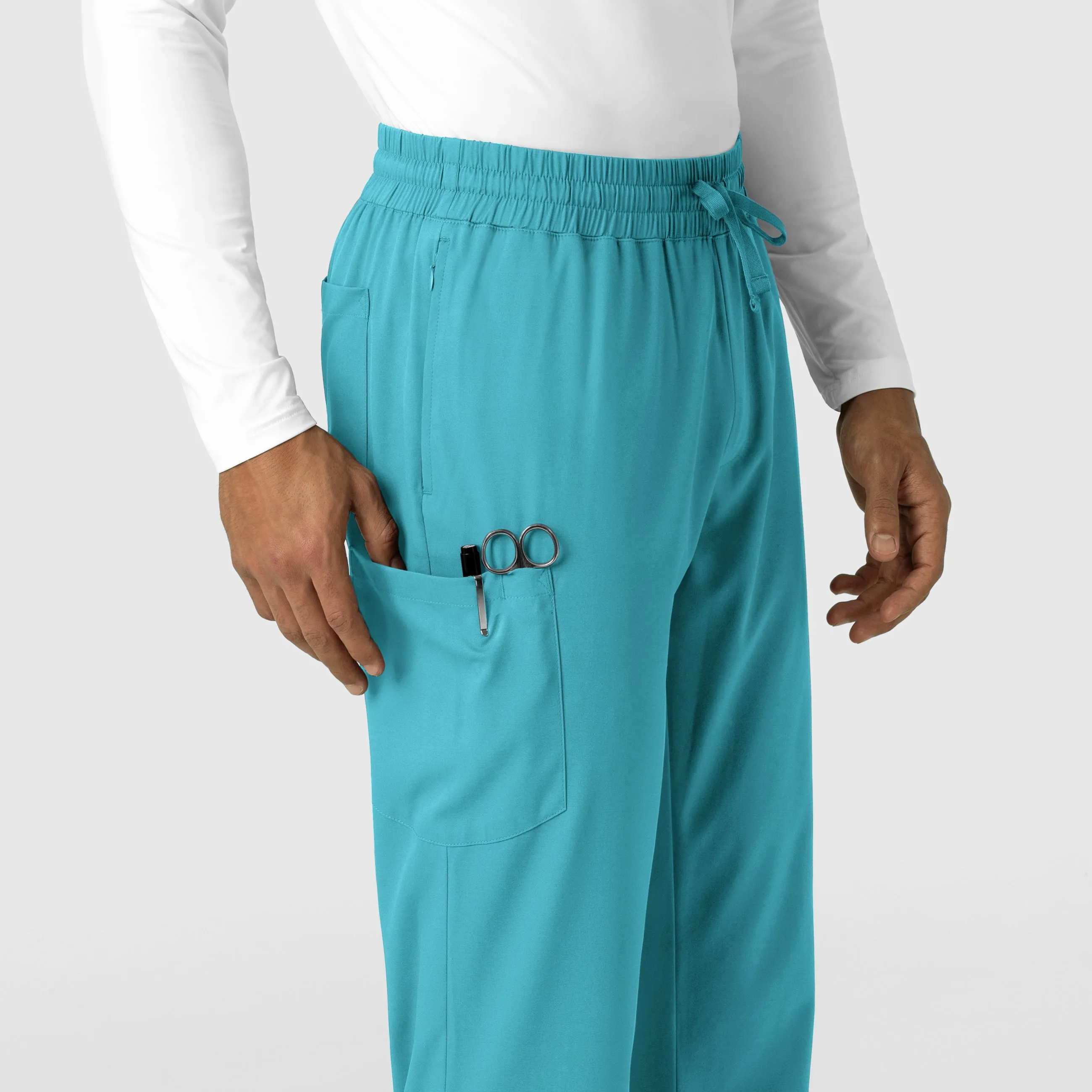 Boundless 5351 Men's Straight Leg Scrub Pants Teal