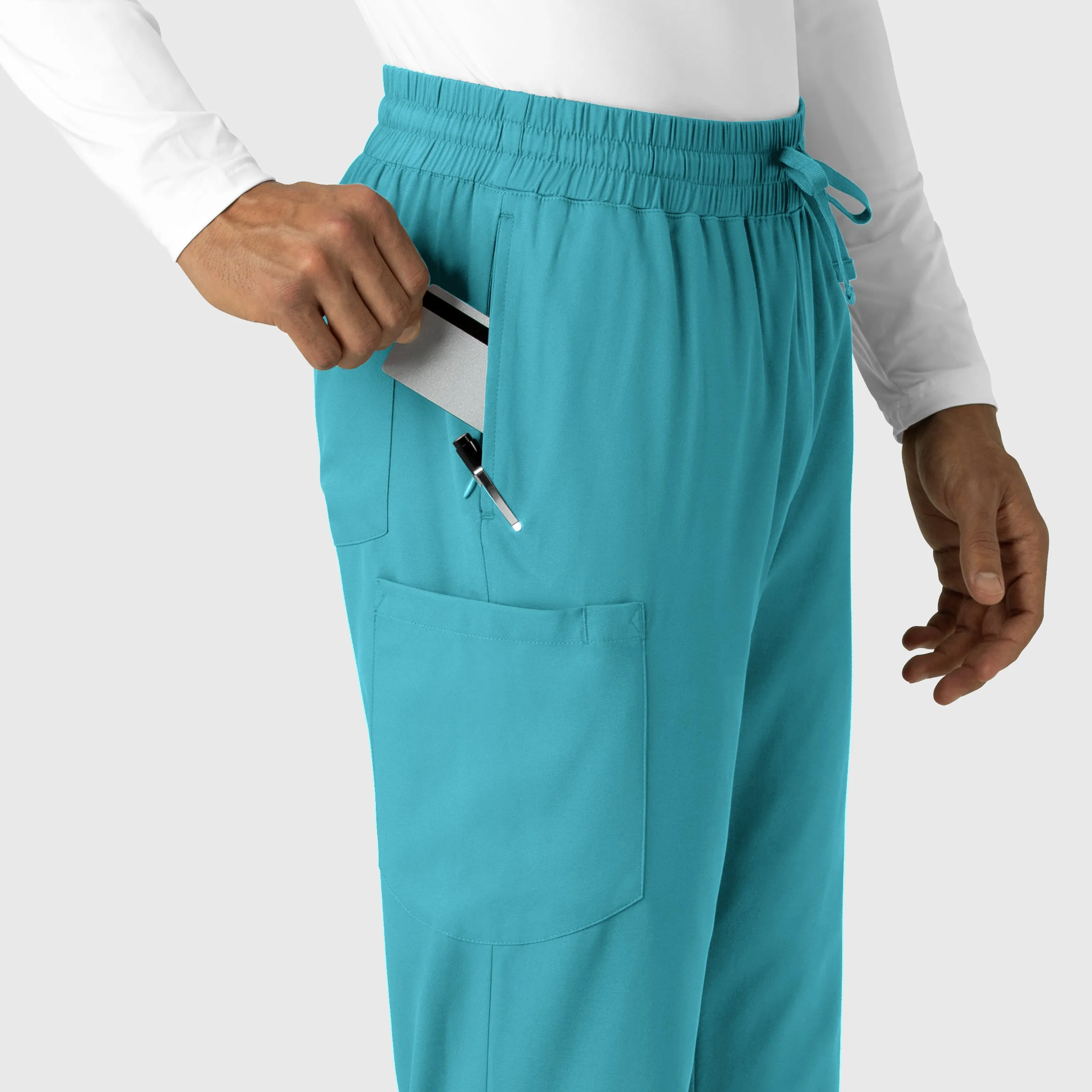 Boundless 5351 Men's Straight Leg Scrub Pants Teal