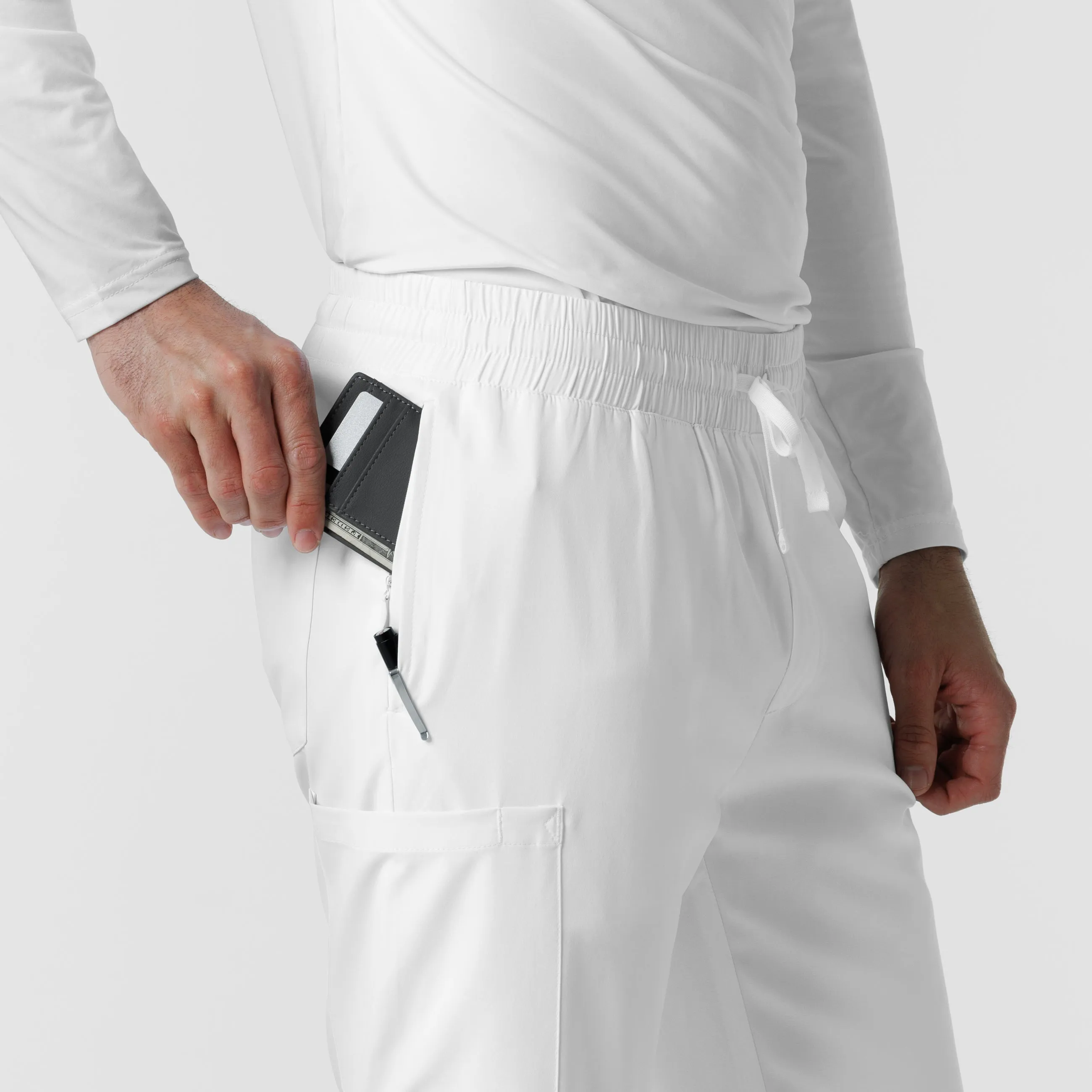 Boundless 5351 Men's Straight Leg Scrub Pants White
