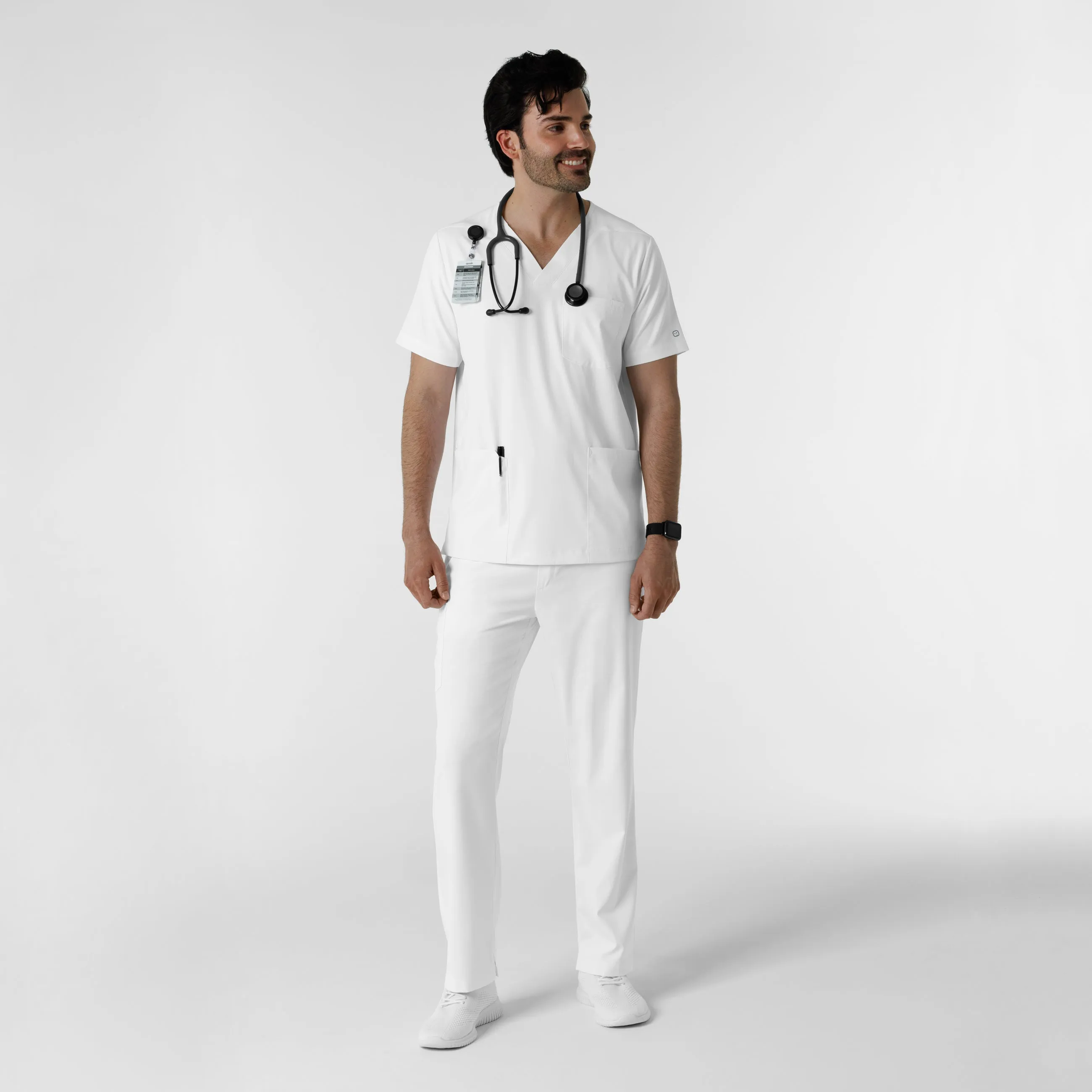 Boundless 5351 Men's Straight Leg Scrub Pants White