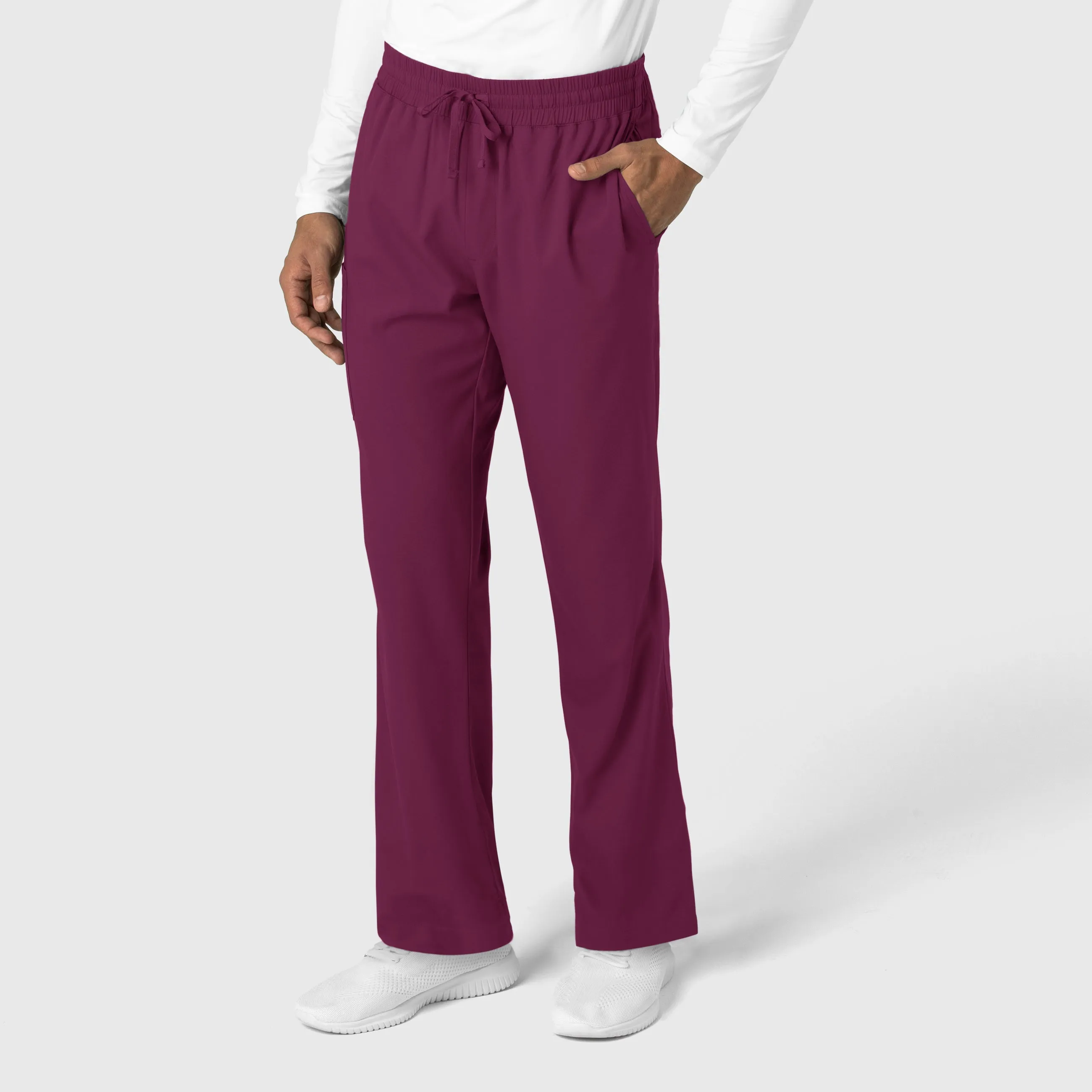Boundless 5351 Men's Straight Leg Scrub Pants Wine