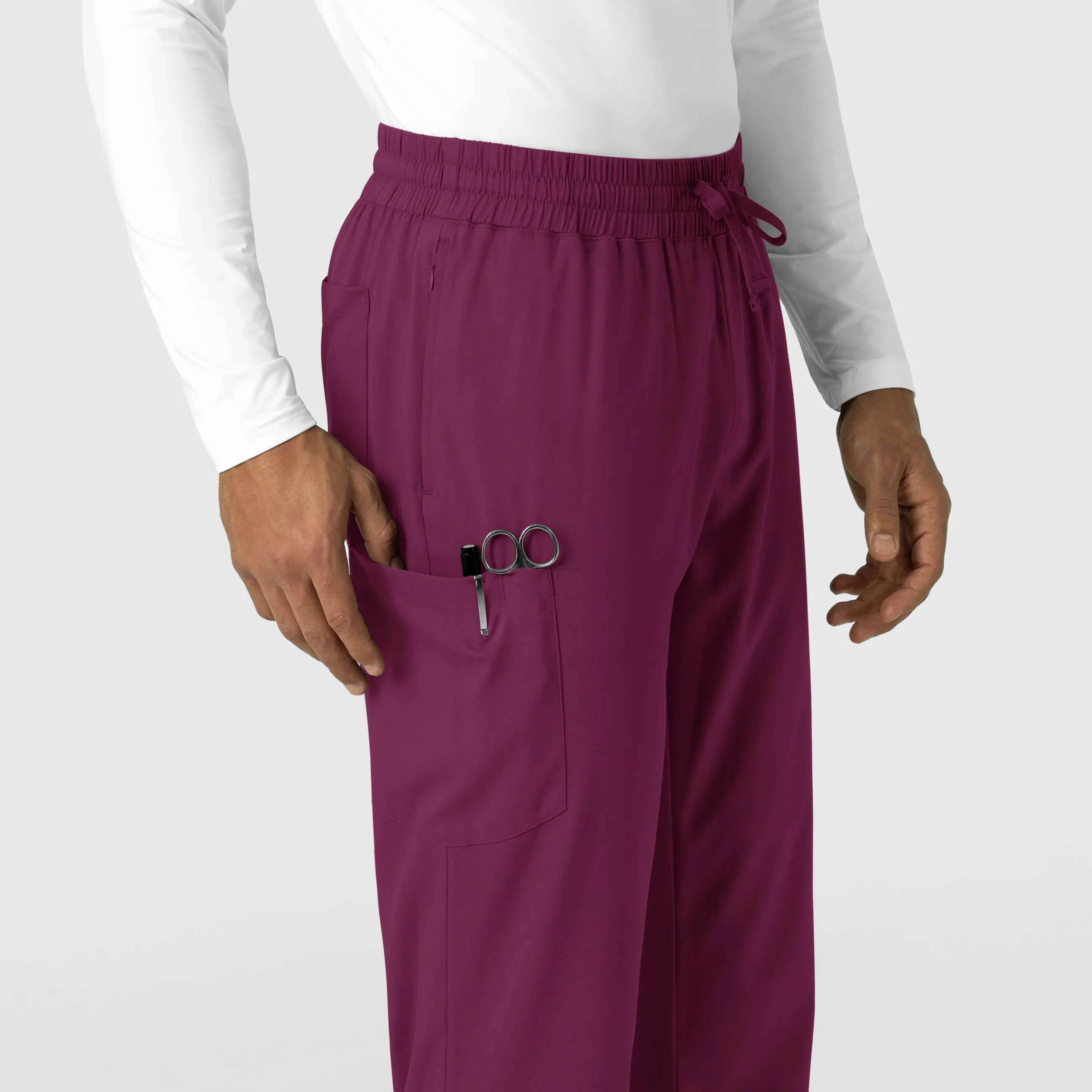 Boundless 5351 Men's Straight Leg Scrub Pants Wine