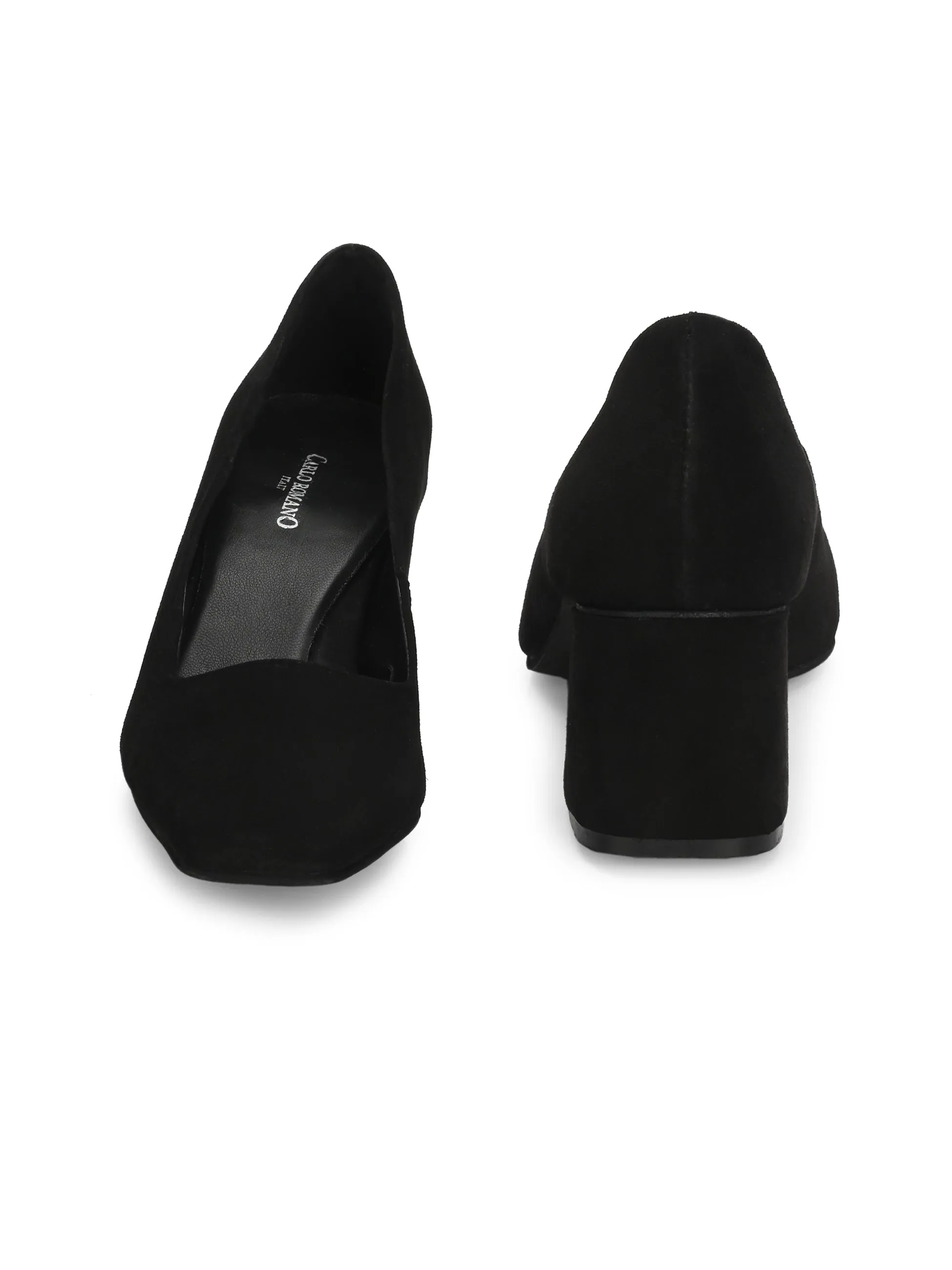 CARLO ROMANO SUEDE LEATHER BLACK COLOR WITH MULTI COLOR INTERCHANGEABLE HEELS BELLY  FOR WOMEN