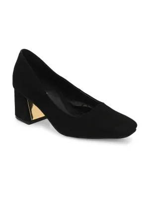 CARLO ROMANO SUEDE LEATHER BLACK COLOR WITH MULTI COLOR INTERCHANGEABLE HEELS BELLY  FOR WOMEN
