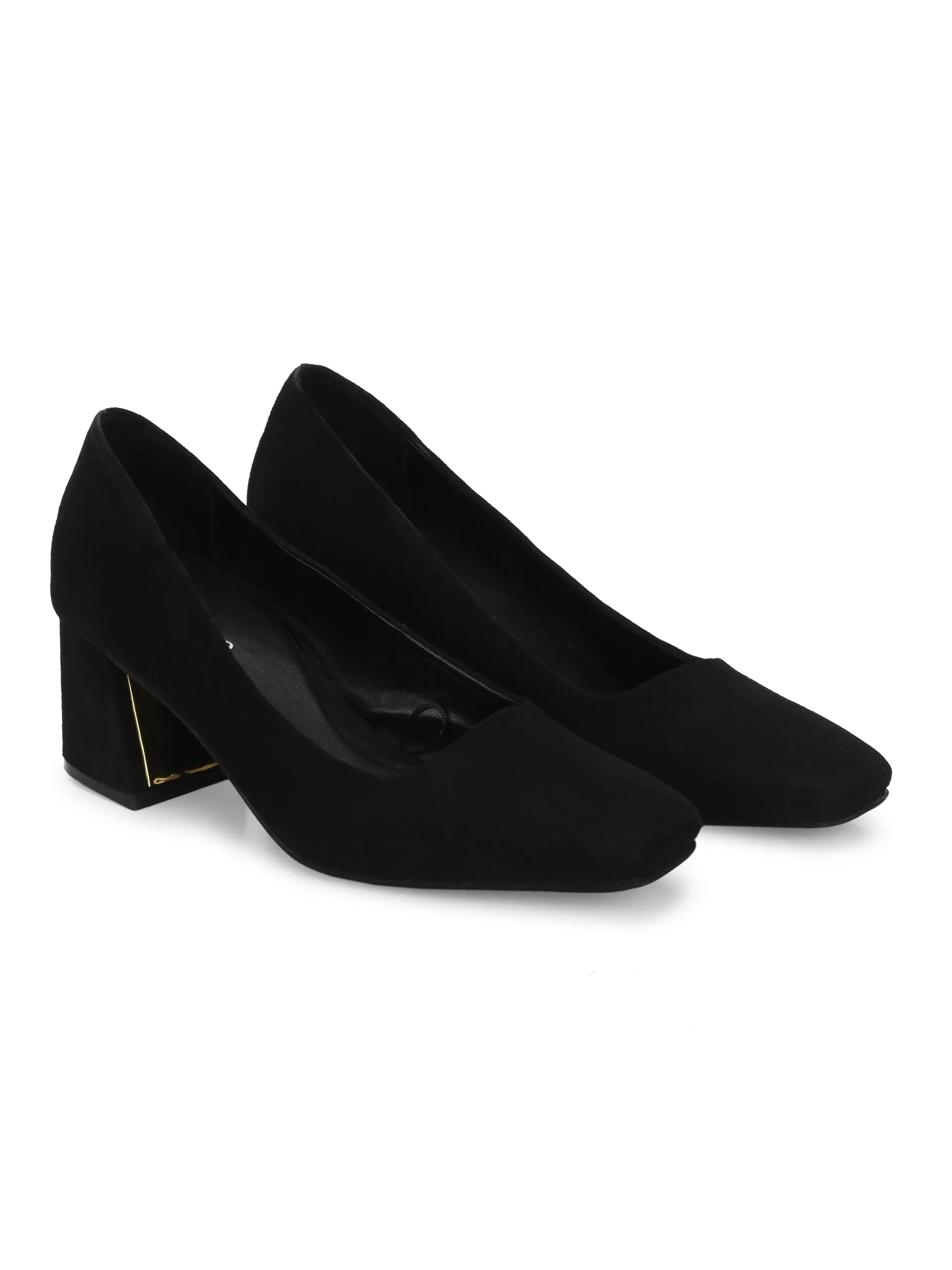 CARLO ROMANO SUEDE LEATHER BLACK COLOR WITH MULTI COLOR INTERCHANGEABLE HEELS BELLY  FOR WOMEN