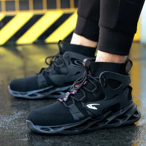 Cross-border Labor Insurance Shoes Men's Spring Breathable Work Shoes Safety Protective Shoes Fashion High-top