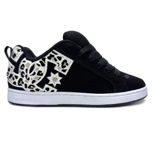 DC SHOES COURT GRAFFIK BLACK WHITE LEOPARD PRINT LADIES TRAINERS