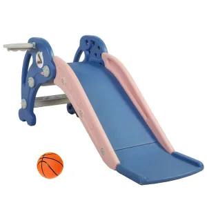 Dolphin Kids Slide with Basketball Hoop | 2 in 1 Baby Slide