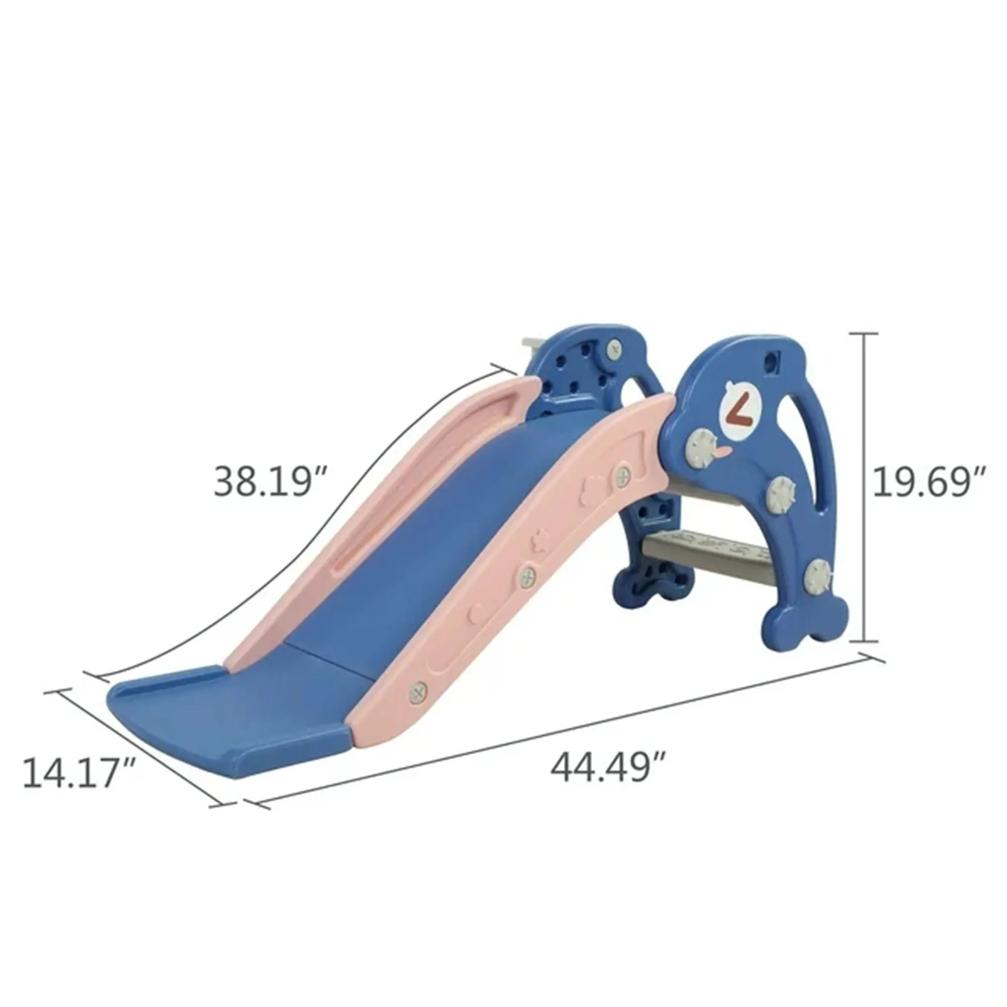 Dolphin Kids Slide with Basketball Hoop | 2 in 1 Baby Slide
