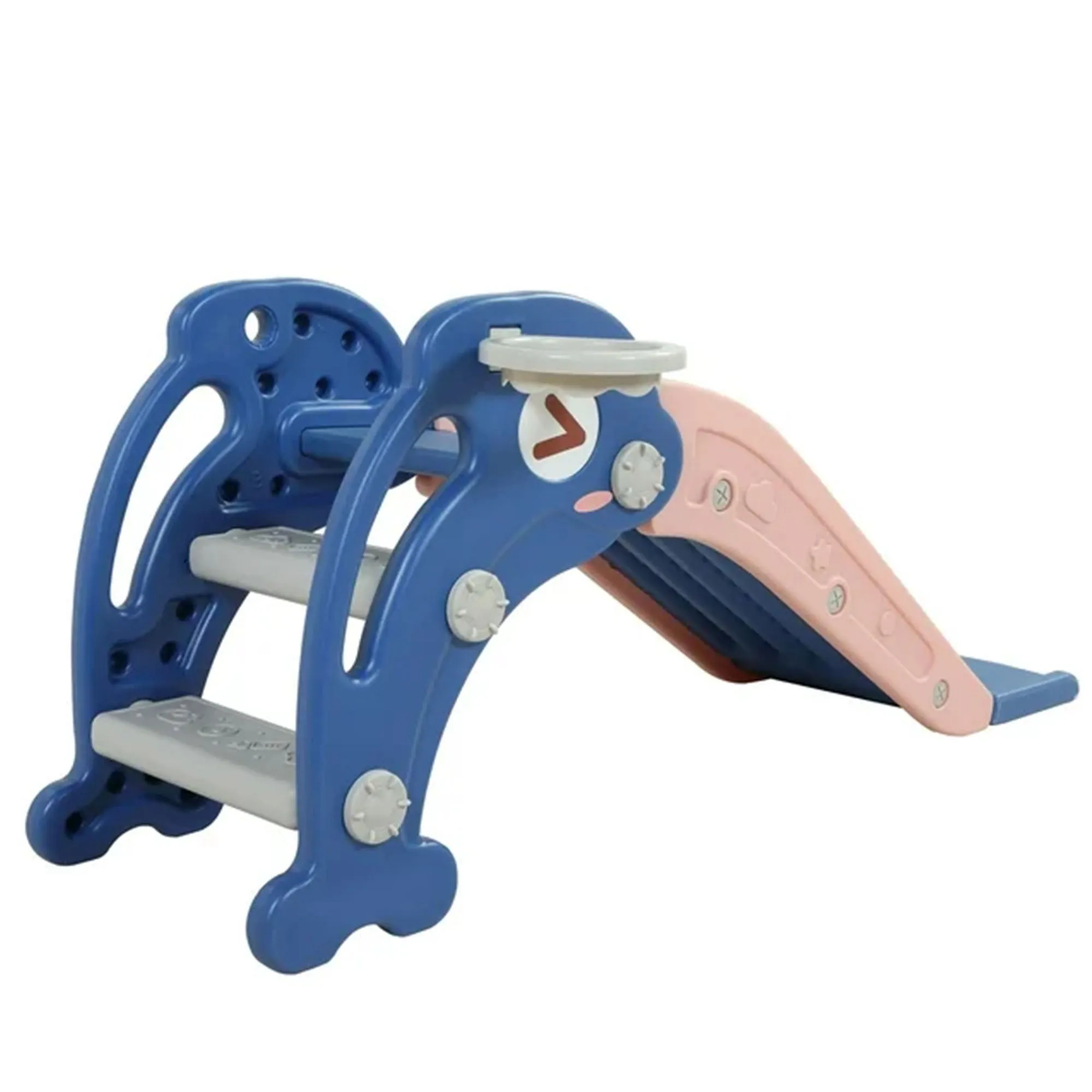 Dolphin Kids Slide with Basketball Hoop | 2 in 1 Baby Slide
