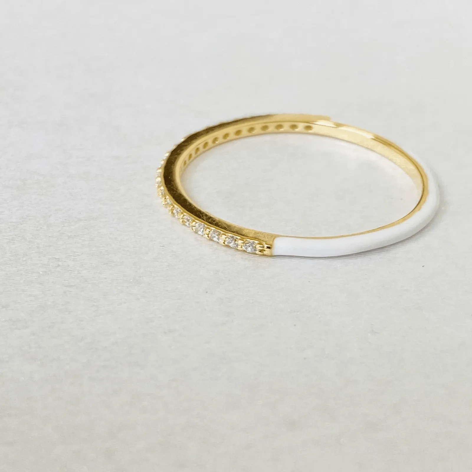 Enamel Pave Thin Ring