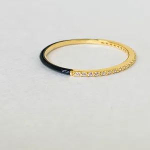 Enamel Pave Thin Ring