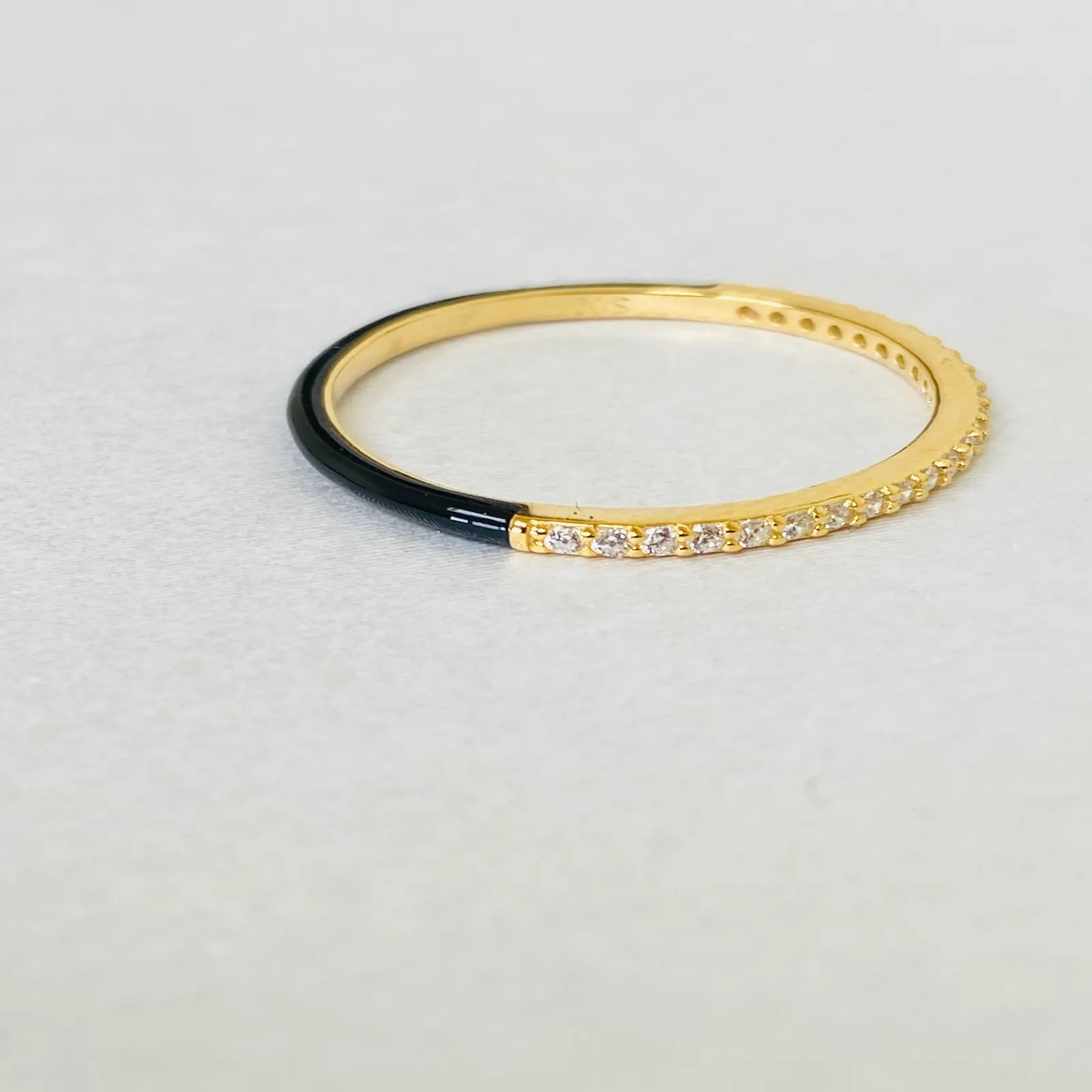 Enamel Pave Thin Ring
