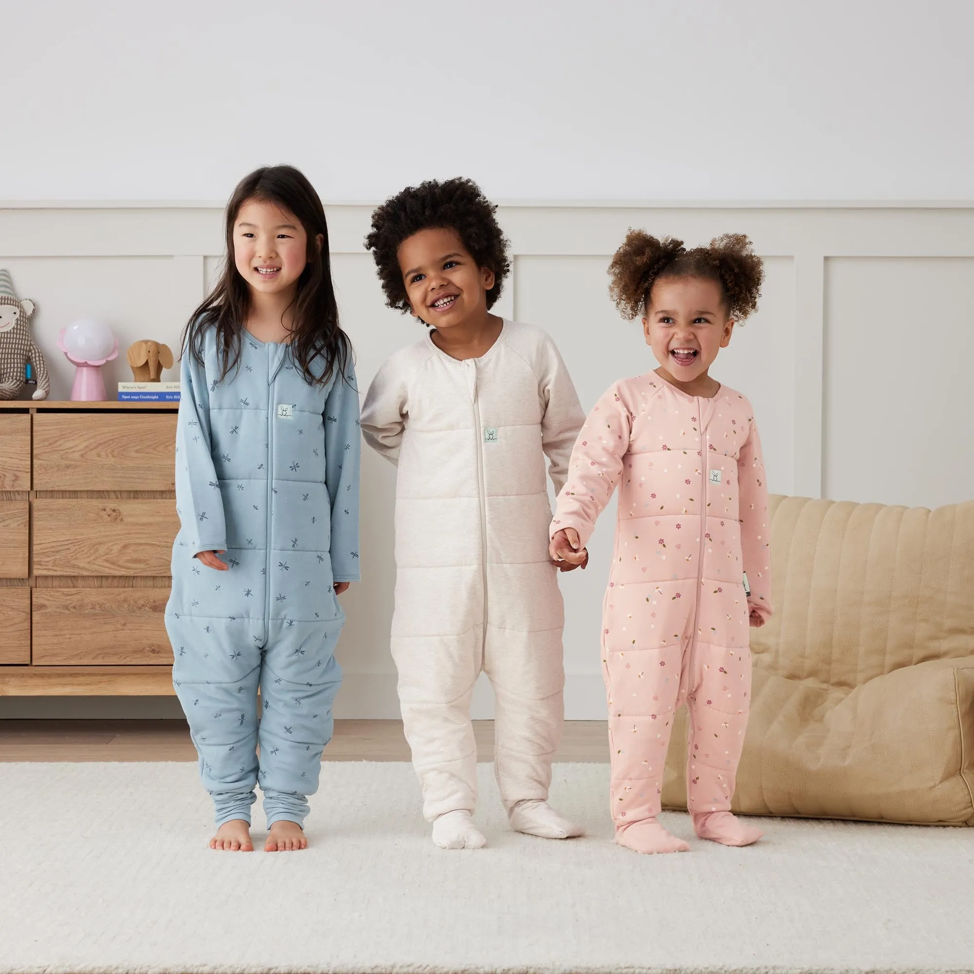 ErgoPouch - Organic Winter Long Sleeved Sleep Onesie - Daisies - 3.5 TOG