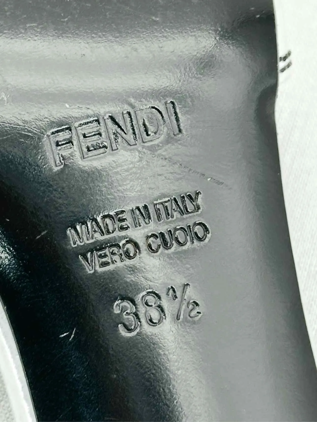 FENDI Metallic Silver Mules 38.5