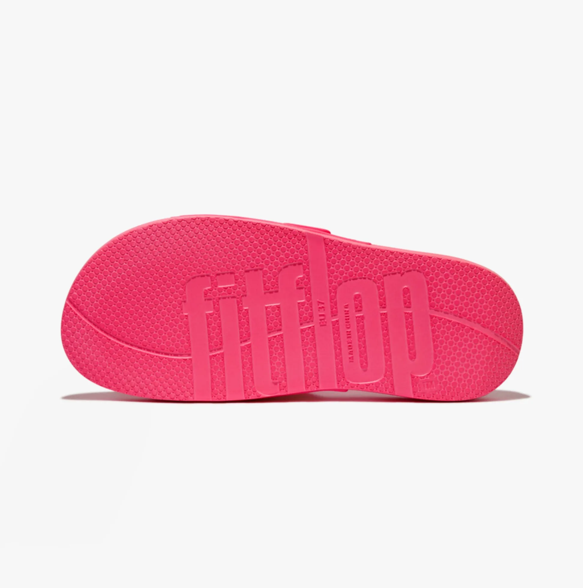 FitFlop iQUSHION TWO-BAR BUCKLE SLIDES Womens Pop Pink