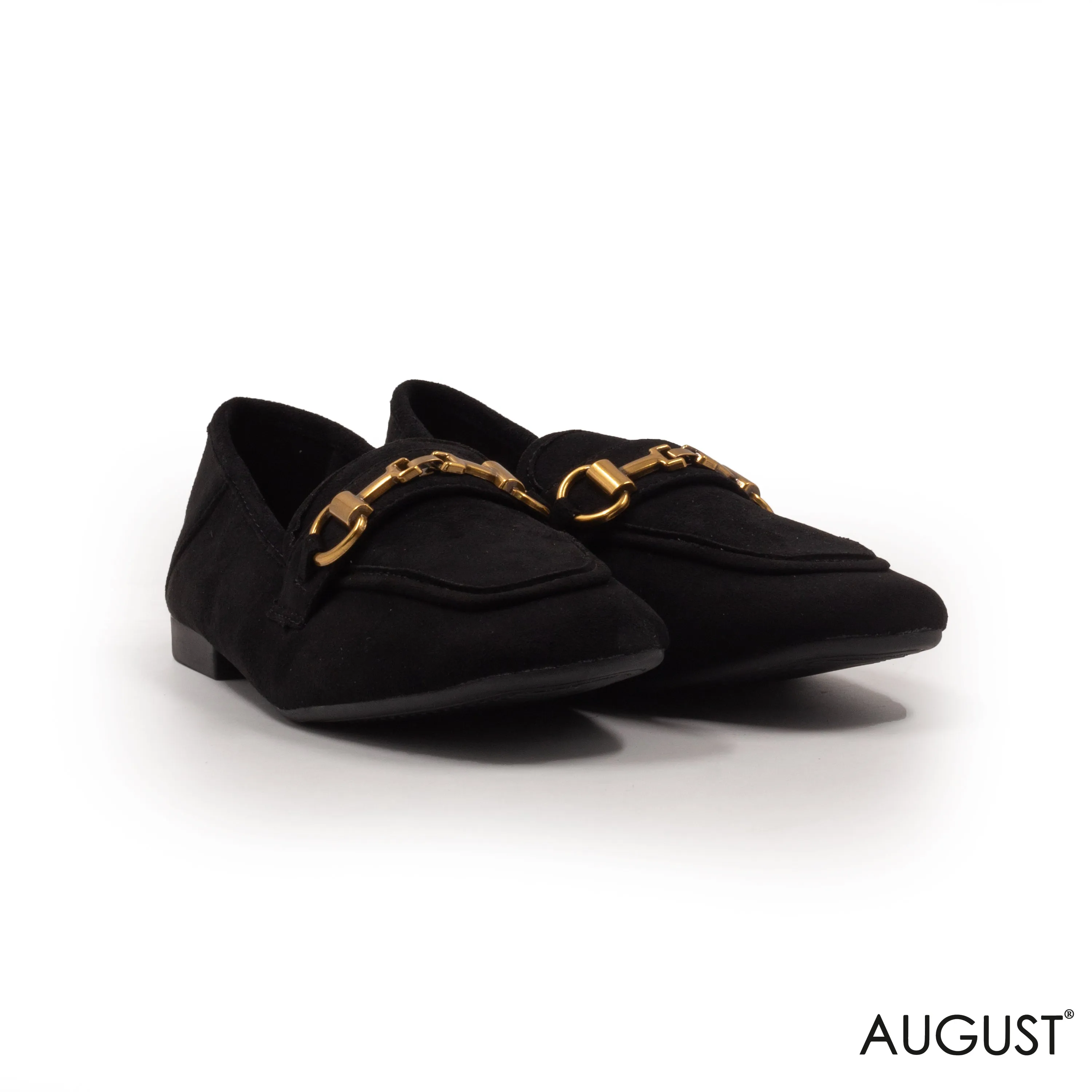 FLAT CHAMOIS LOAFERS WITH BUCKLE