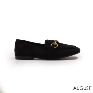 FLAT CHAMOIS LOAFERS WITH BUCKLE