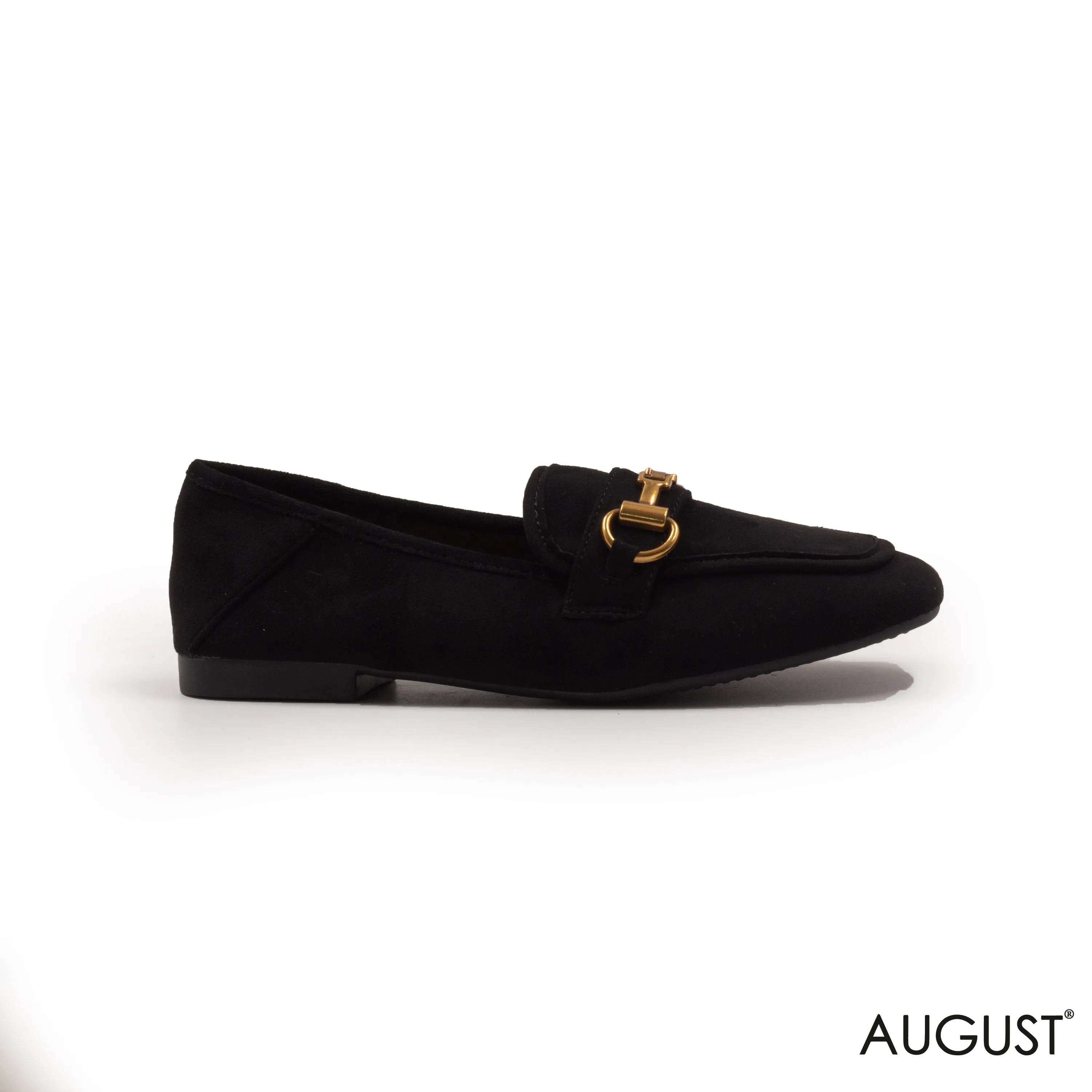 FLAT CHAMOIS LOAFERS WITH BUCKLE