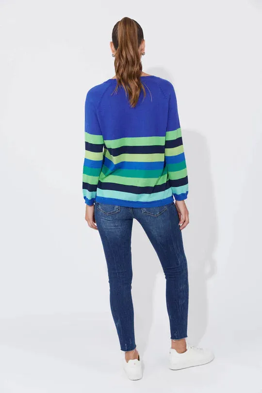 Florida Stripe Jumper - Cobalt