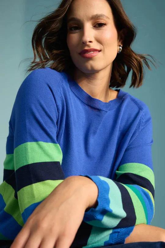 Florida Stripe Jumper - Cobalt