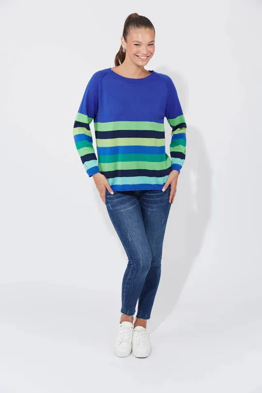 Florida Stripe Jumper - Cobalt