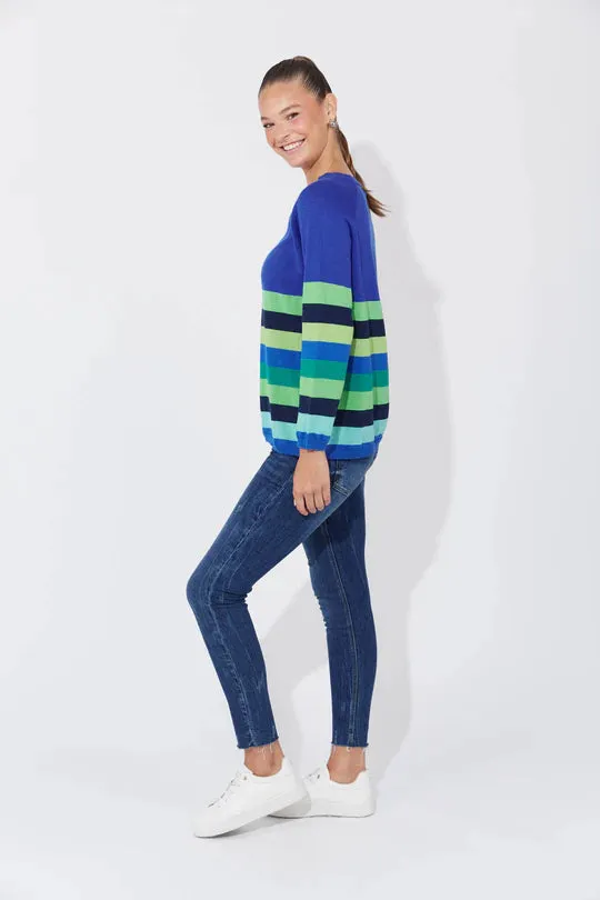 Florida Stripe Jumper - Cobalt