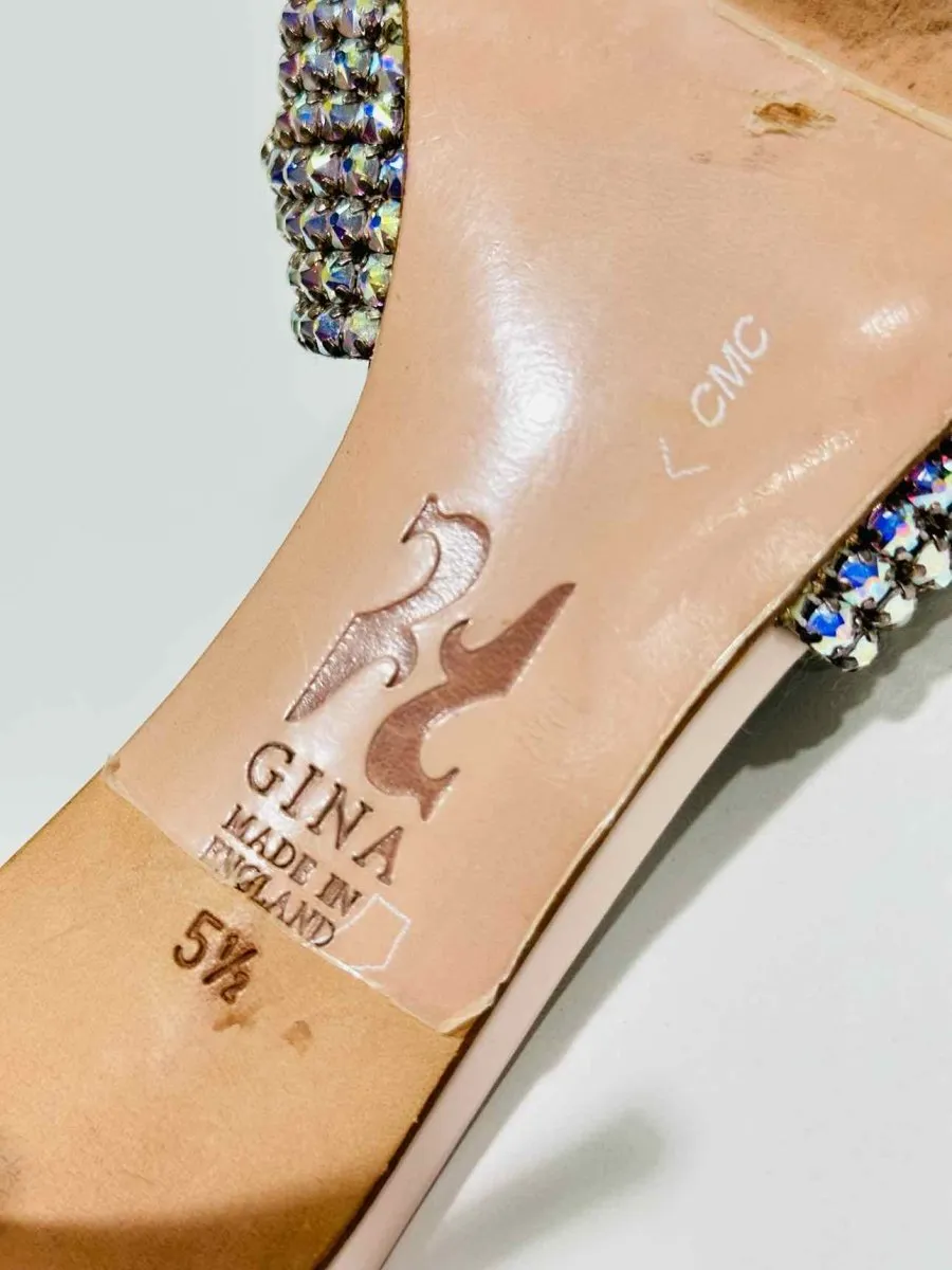 GINA Crystal Embellished Pink Mules 38.5