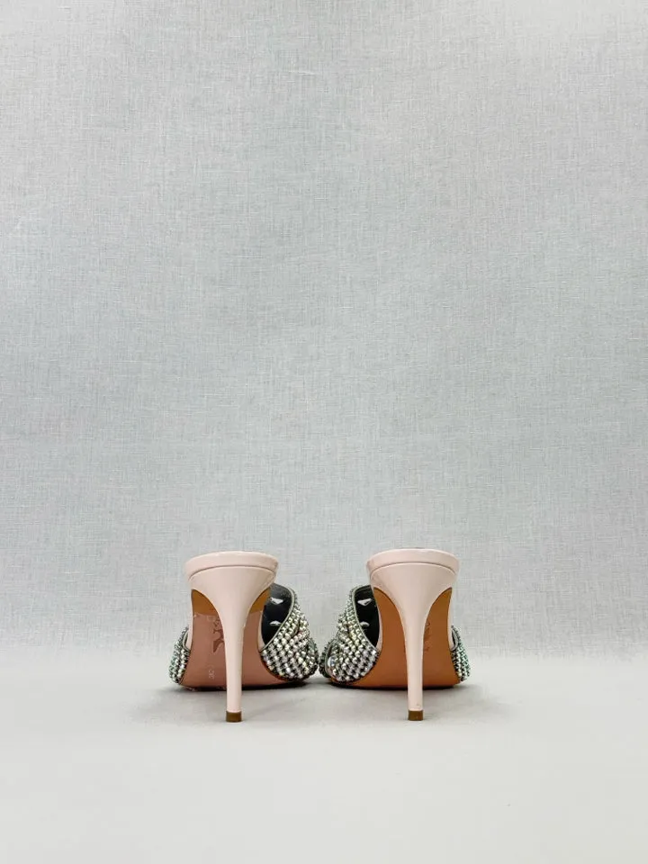 GINA Crystal Embellished Pink Mules 38.5