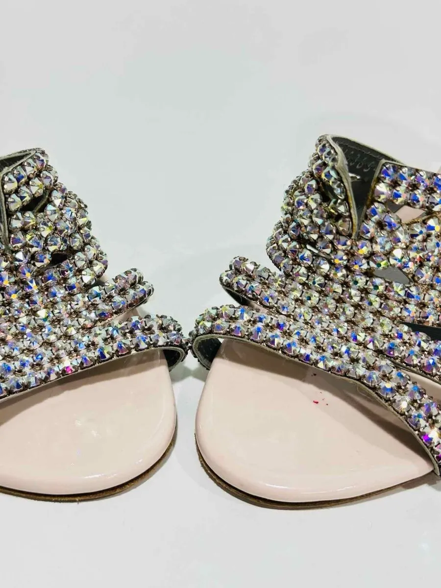 GINA Crystal Embellished Pink Mules 38.5