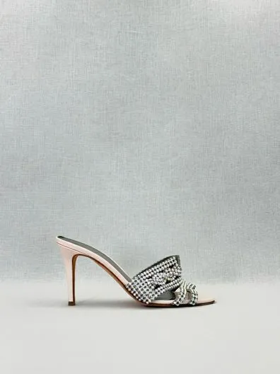 GINA Crystal Embellished Pink Mules 38.5