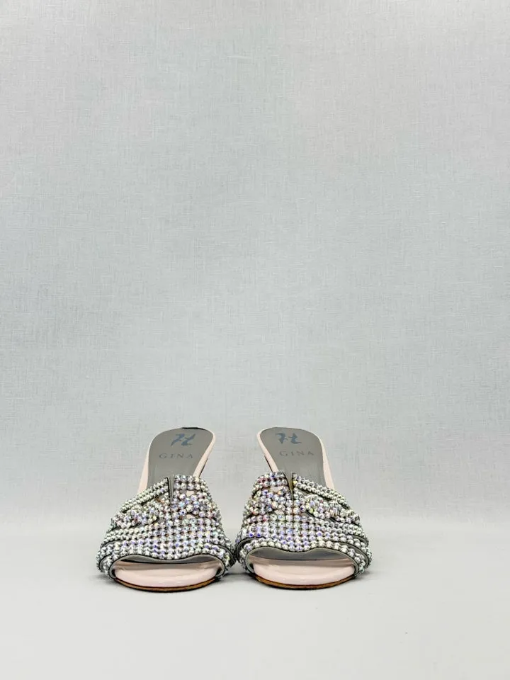 GINA Crystal Embellished Pink Mules 38.5