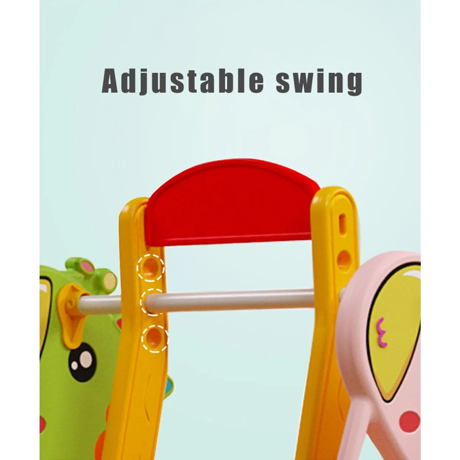 Giraffe 3 in 1 Kids Slide and Swing Set with Basketball Hoop