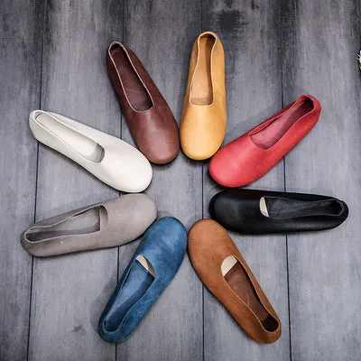 Handmade Soft Leather Flat Shoes Oxford Women Shoes