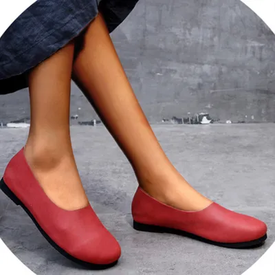 Handmade Soft Leather Flat Shoes Oxford Women Shoes