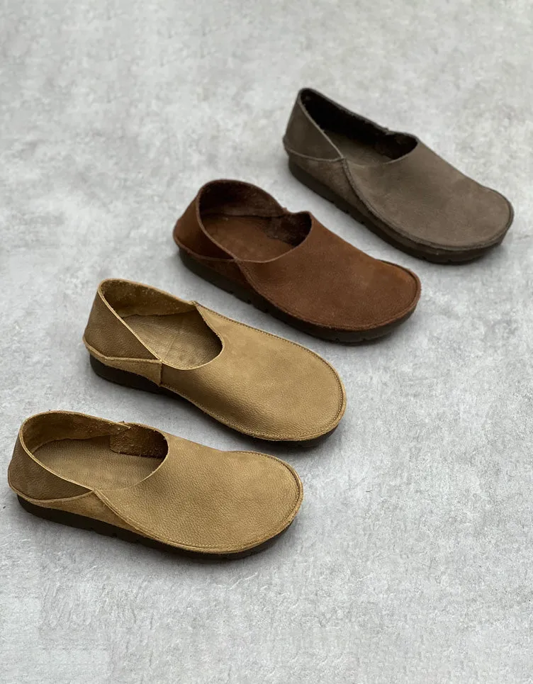 Handmade Soft Leather Retro Flat Shoes