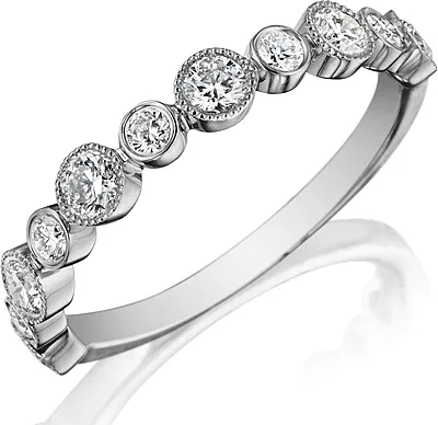 Henri Daussi Bezel Set Diamond Wedding Band