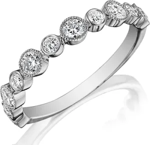 Henri Daussi Bezel Set Diamond Wedding Band