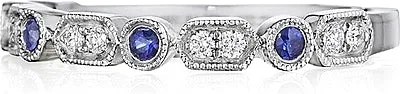 Henri Daussi Pave Sappire & Diamond Wedding Band
