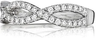 Henri Daussi Pave Twist Diamond Wedding Band