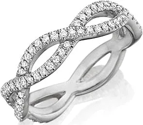 Henri Daussi Pave Twist Diamond Wedding Band