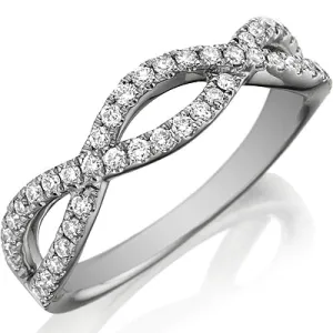 Henri Daussi Pave Twist Diamond Wedding Band