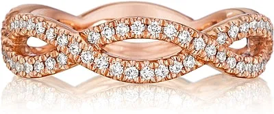 Henri Daussi Pave Twist Diamond Wedding Band