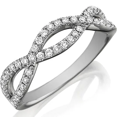 Henri Daussi Pave Twist Diamond Wedding Band