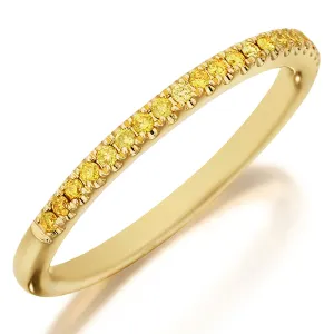 Henri Daussi Yellow Diamond Pave Band