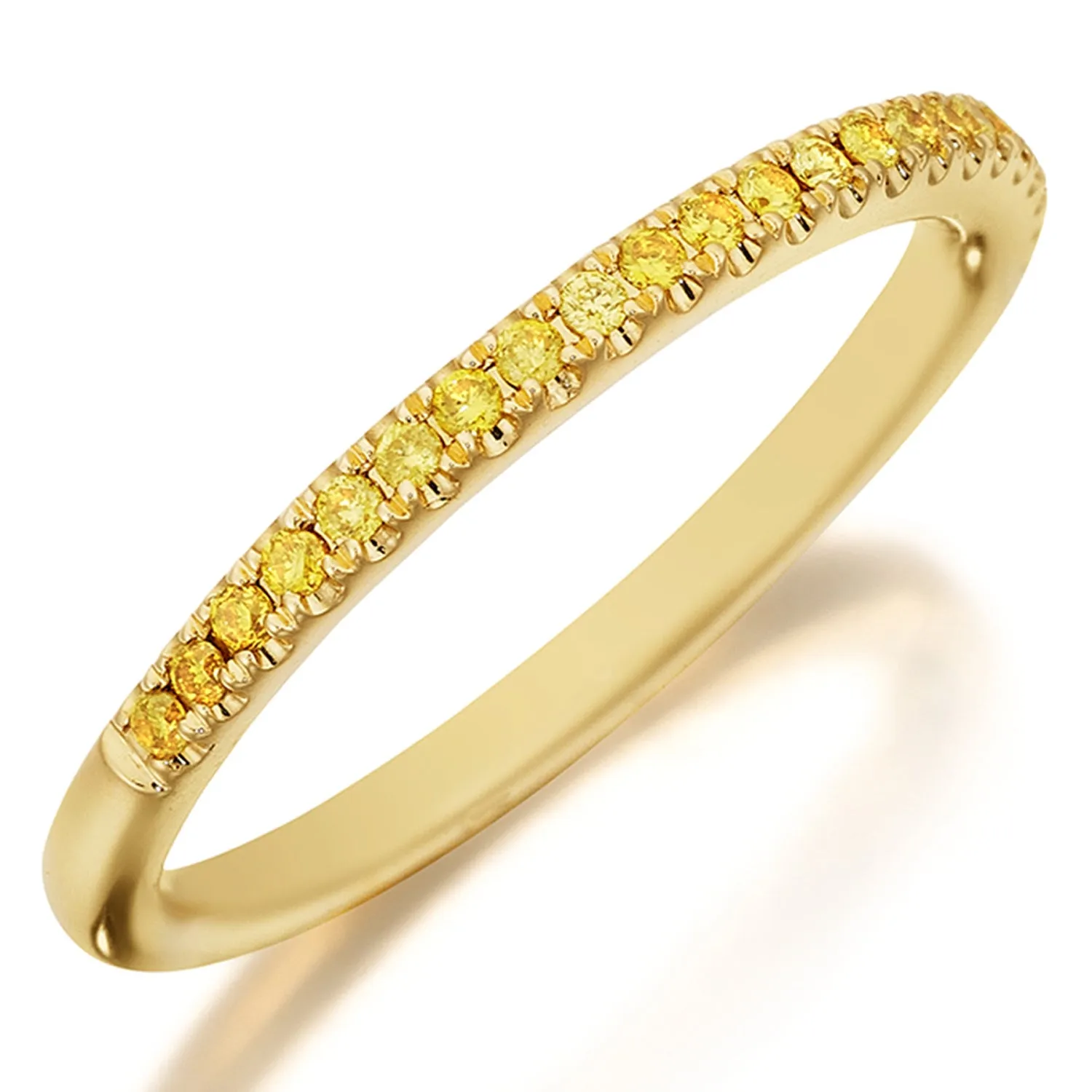 Henri Daussi Yellow Diamond Pave Band