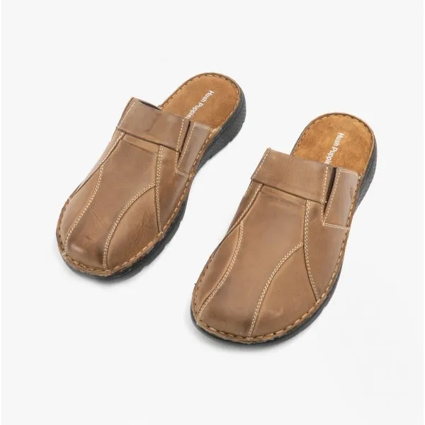 Hush Puppies CARSON Mens Mule Sandals Brown